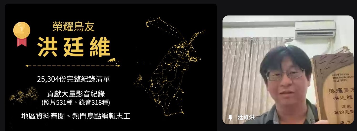 圖3.洪廷維先生長期深耕金門在地賞鳥紀錄。